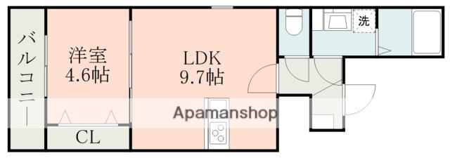 SUNMARK 京町本丁(1LDK/2階)の間取り写真