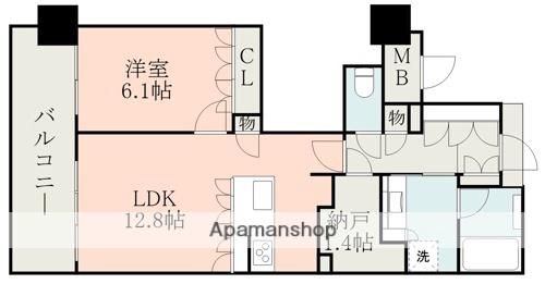 MJR熊本ゲートタワー(1SLDK/11階)の間取り写真