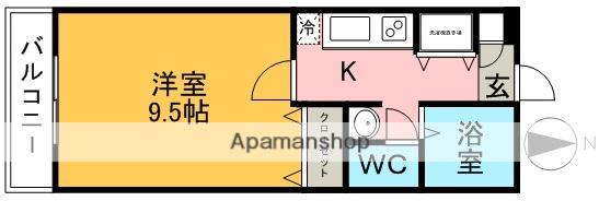 コートベネッセ上熊本(1K/3階)の間取り写真