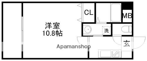 ラムール祇園(1K/9階)の間取り写真
