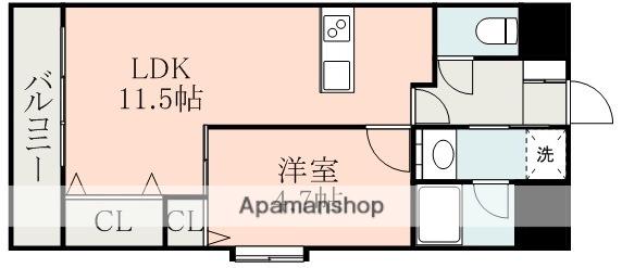 ガーデンスクエア桜町(1LDK/5階)の間取り写真