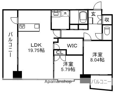 プルミエール九品寺(2LDK/5階)の間取り写真