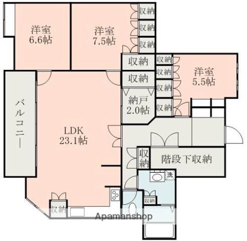 シティライフ練兵町(3SLDK/14階)の間取り写真