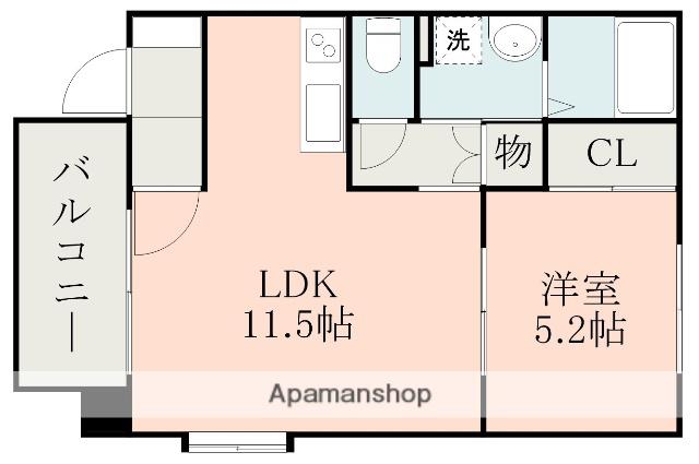 ステージア12 B棟(1LDK/2階)の間取り写真