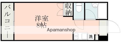 ハウベスト1番館上熊本(ワンルーム/6階)の間取り写真