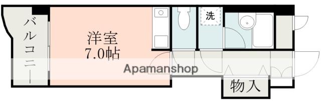 ライオンズマンション熊本中央(ワンルーム/13階)の間取り写真