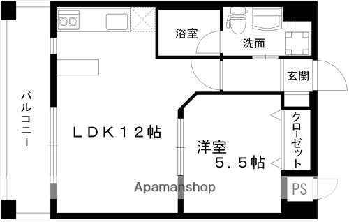 レジディア熊本辛島(1LDK/11階)の間取り写真
