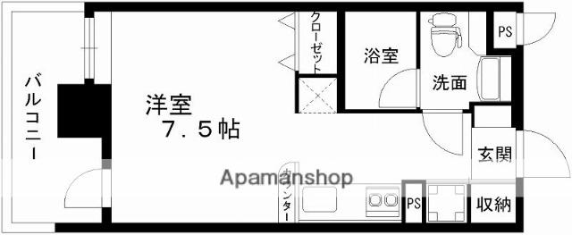 レジディア熊本辛島(ワンルーム/9階)の間取り写真