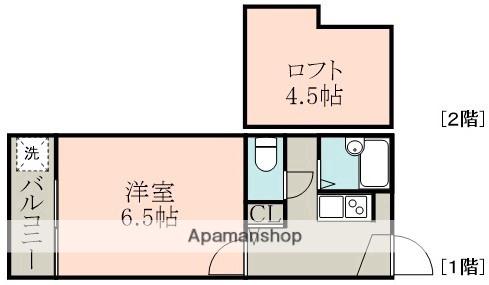 ウイングス1番館(1K/1階)の間取り写真