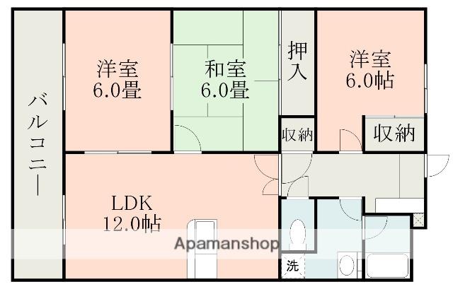 ロイヤルコーポRYU(3LDK/3階)の間取り写真