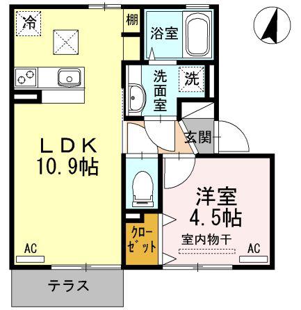 サングレイス(1LDK/1階)の間取り写真