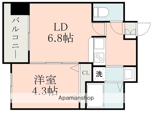 S-FORT保田窪(1LDK/8階)の間取り写真