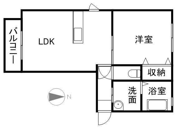 シャーメゾンUENOⅠ棟(1LDK/1階)の間取り写真