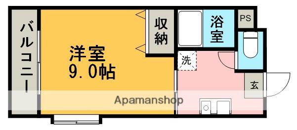 サザン21(1K/2階)の間取り写真