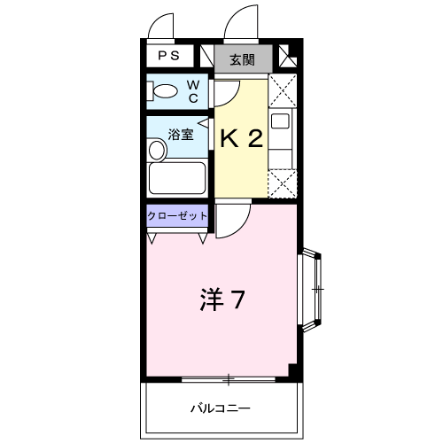 サニーフラッツHR(1K/3階)の間取り写真