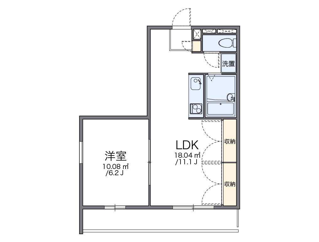 レオパレスはませんA(1LDK/3階)の間取り写真