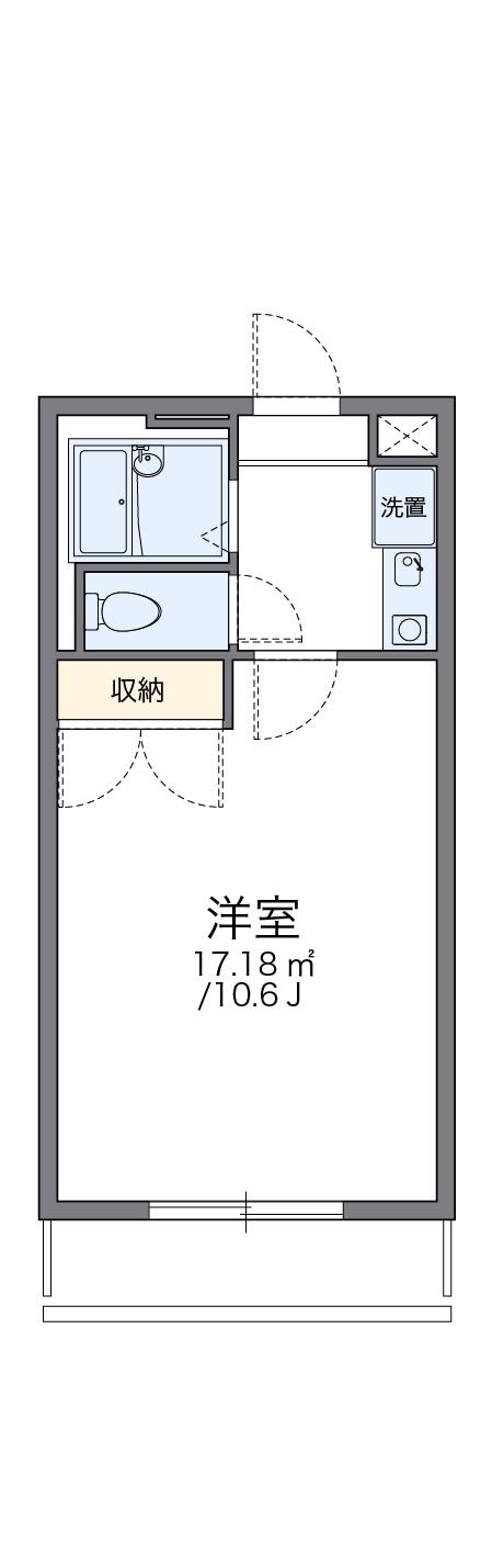 レオパレス江津(1K/2階)の間取り写真