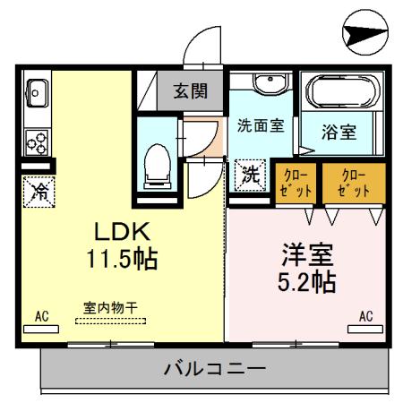 グランステラ(1LDK/3階)の間取り写真