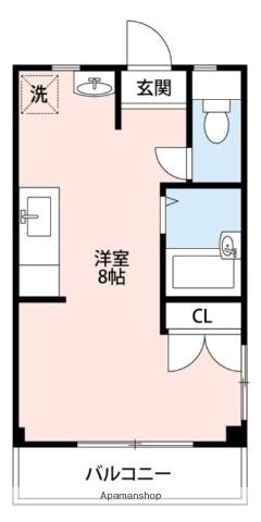 HUDO辛島(ワンルーム/3階)の間取り写真