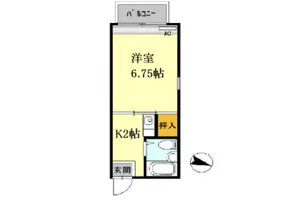 グリーンハイツ新大江(1K/2階)の間取り写真