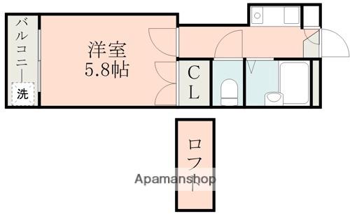 レオパレス西子飼(1K/2階)の間取り写真
