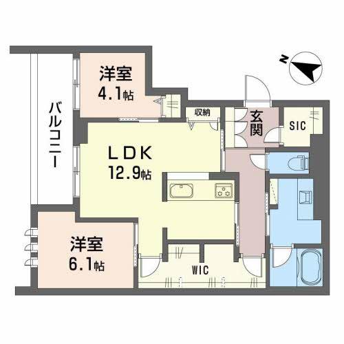 シャーメゾン リバーサイド(2LDK/3階)の間取り写真