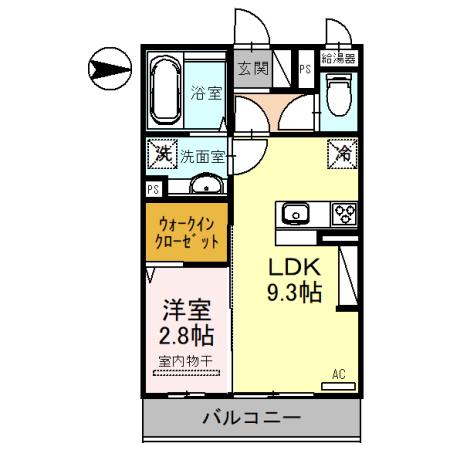 セレブ琴平(1LDK/2階)の間取り写真
