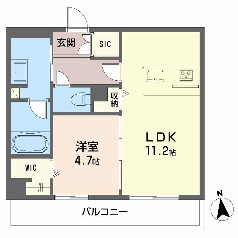 ヴェルメゾン須屋(1LDK/2階)の間取り写真
