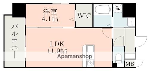 レクシア フラッツ水前寺(1LDK/10階)の間取り写真