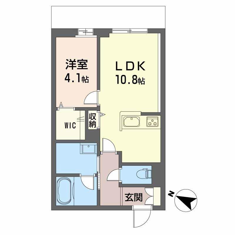 PARADISO本荘(1LDK/1階)の間取り写真