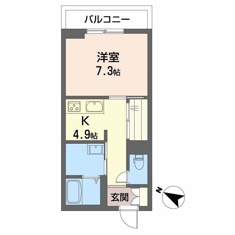 PARADISO本荘(1K/3階)の間取り写真