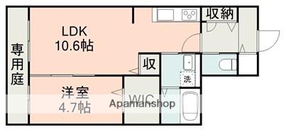 RIZELL B(1LDK/1階)の間取り写真