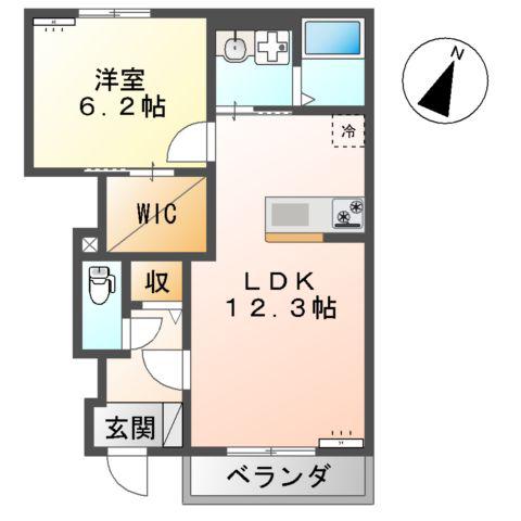 ソラリア メゾン(1LDK/1階)の間取り写真