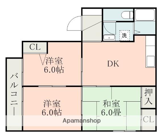 グランドール壱番館(3DK/1階)の間取り写真