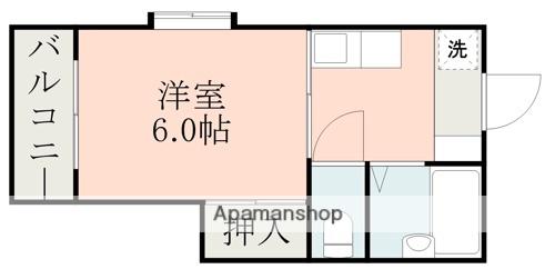 コーポふじⅠ(1K/1階)の間取り写真