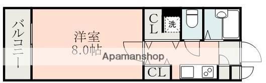 フェリーチェ(1K/2階)の間取り写真