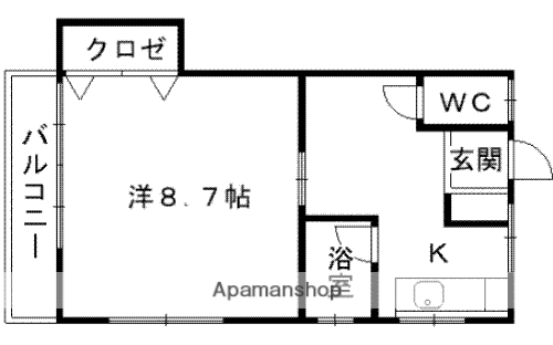 グレースシノハラ(1K/2階)の間取り写真