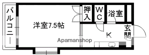 イーストレジデンス(1K/3階)の間取り写真