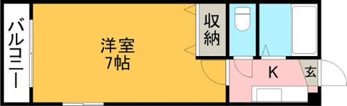 ジュネスイトウ(1K/2階)の間取り写真