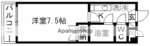 サクセス黒髪(1K/4階)の間取り写真