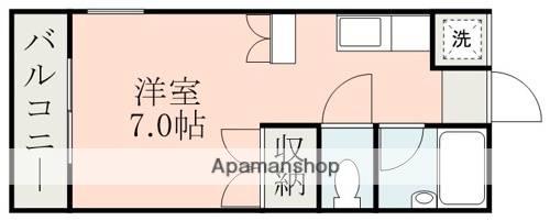 メモリアルハイツ(ワンルーム/2階)の間取り写真