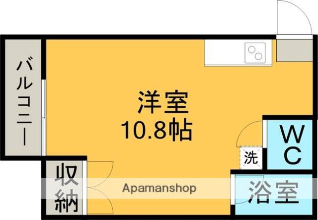 ロフティ黒髪A(ワンルーム/2階)の間取り写真