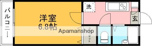 マーカス子飼(1K/3階)の間取り写真