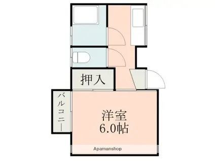 小川アパート(1K/2階)の間取り写真