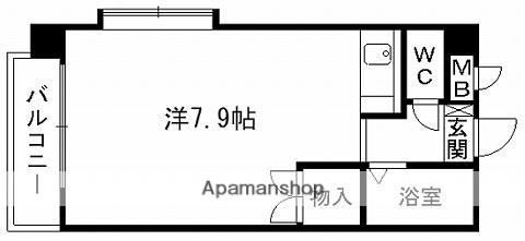 インターフェイスビル(ワンルーム/4階)の間取り写真