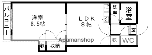 コーポMIKE(1LDK/1階)の間取り写真