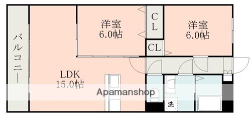 千徳マンション・ヴィラ浄行寺(2LDK/6階)の間取り写真