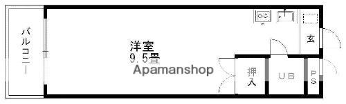 スバルハイツ(ワンルーム/3階)の間取り写真