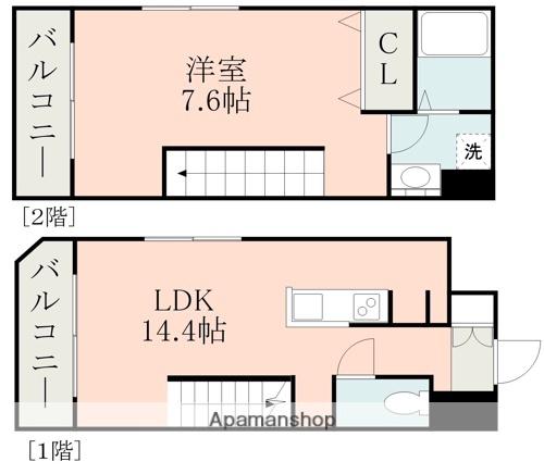 リバージュ県庁通(1LDK/4階)の間取り写真