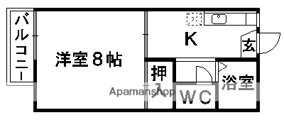 コーポ川原(1K/1階)の間取り写真